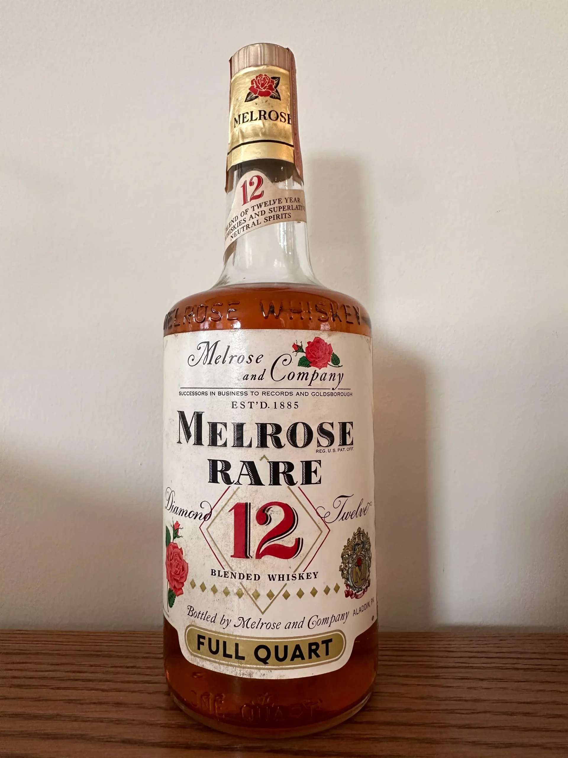 1966 Melrose Rare 12 Year Diamond Quart