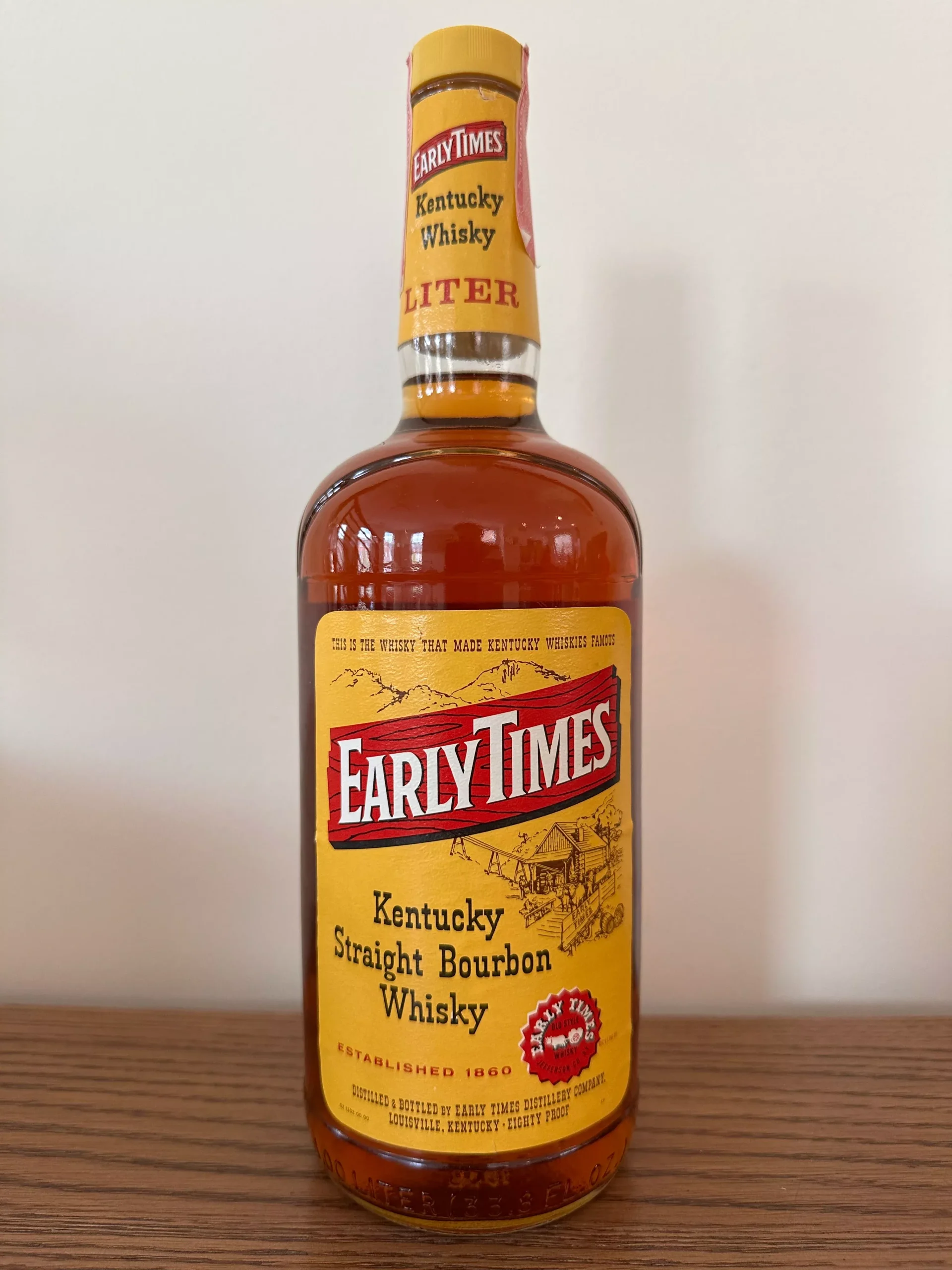 1983-1985 Early Times 4 Year Kentucky Straight Bourbon Whiskey 1.0 Lit