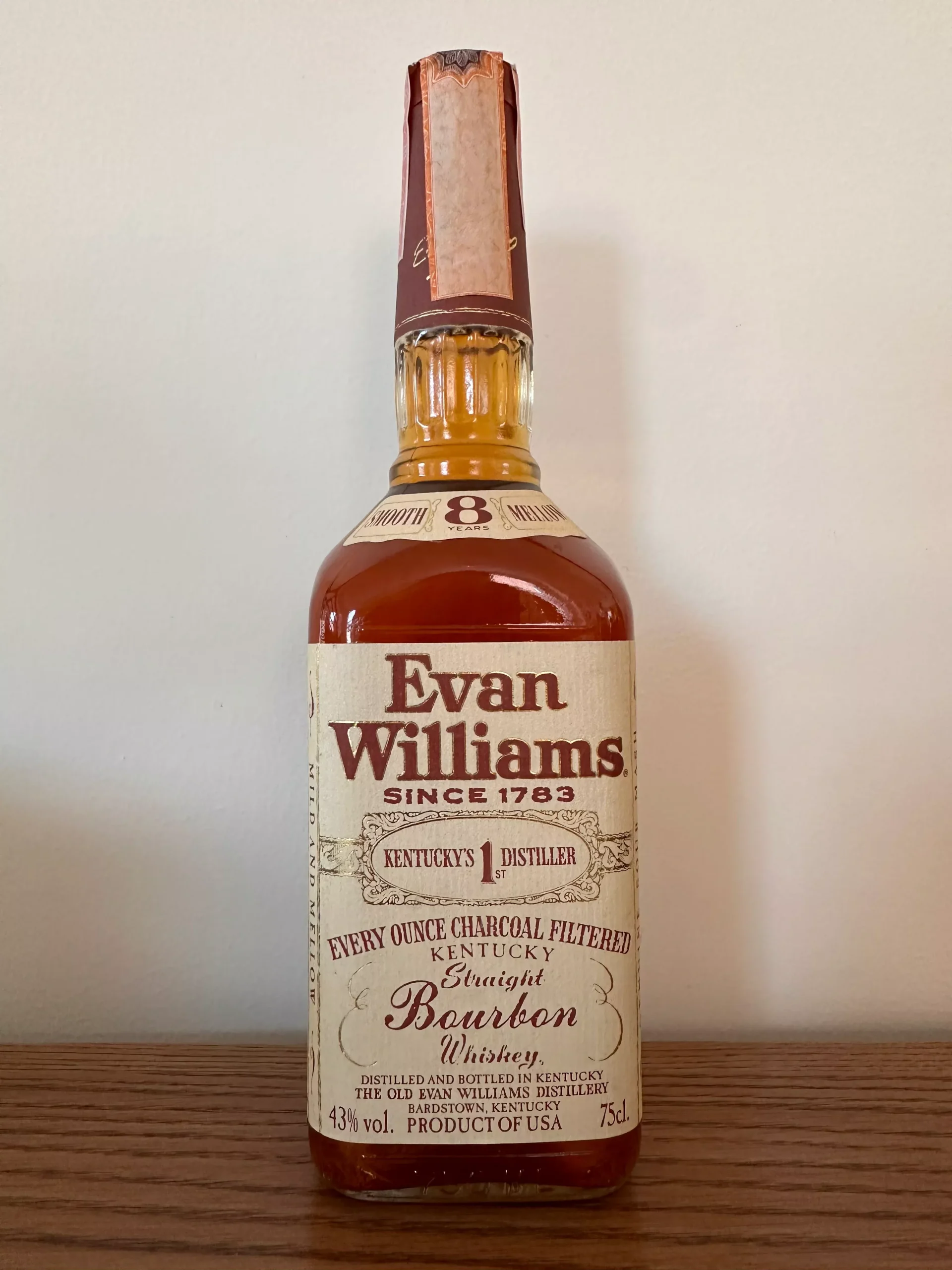 1990 Evan Williams Heaven Hill 8 Year Old Kentucky Straight Bourbon Wh