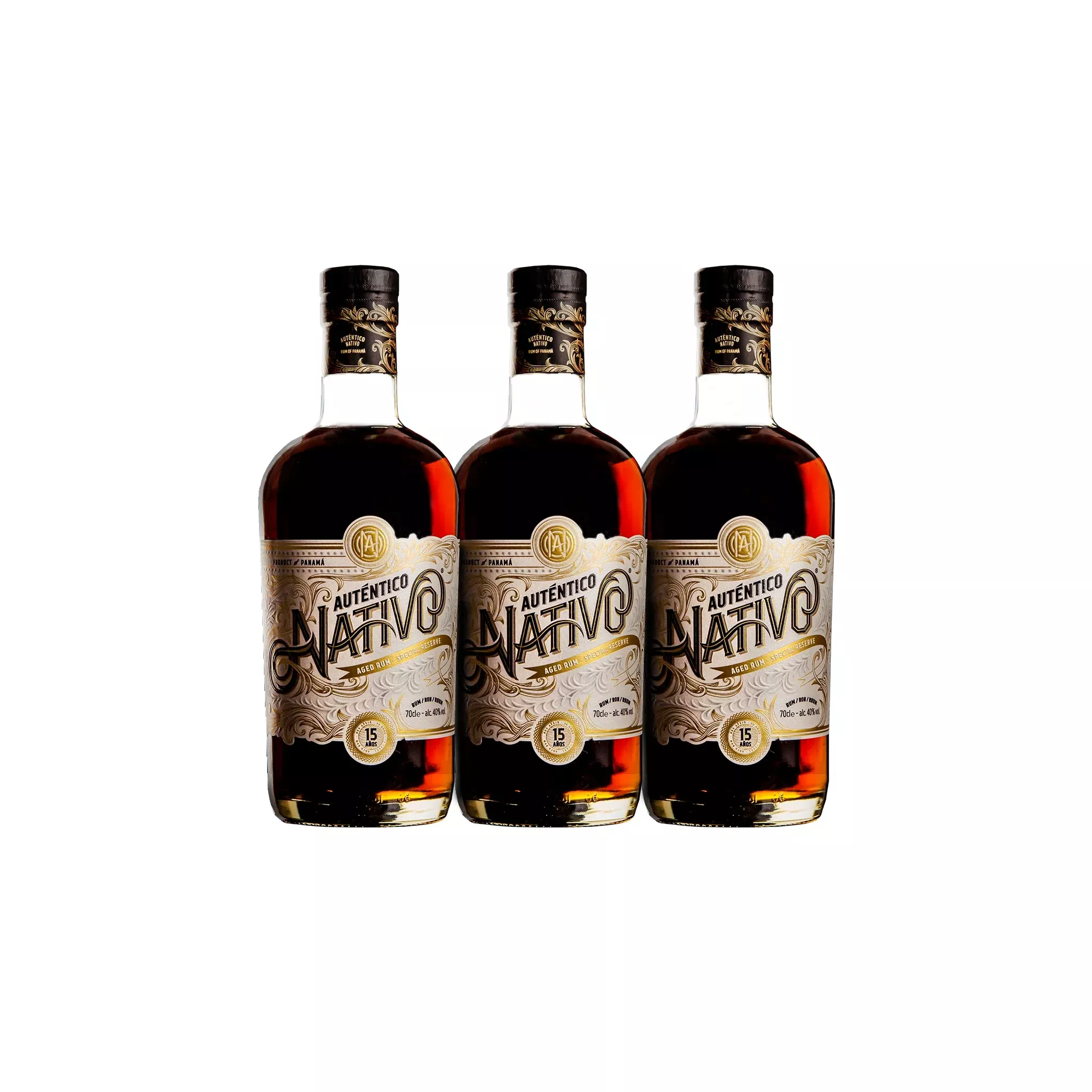 Auténtico Nativo 15 Year Old Special Reserve Rum (3) Bottle Bundle
