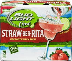 Bud Light Lime Ritas Straw-Ber-Rita Margarita 7.5-Oz Can 12-Pack