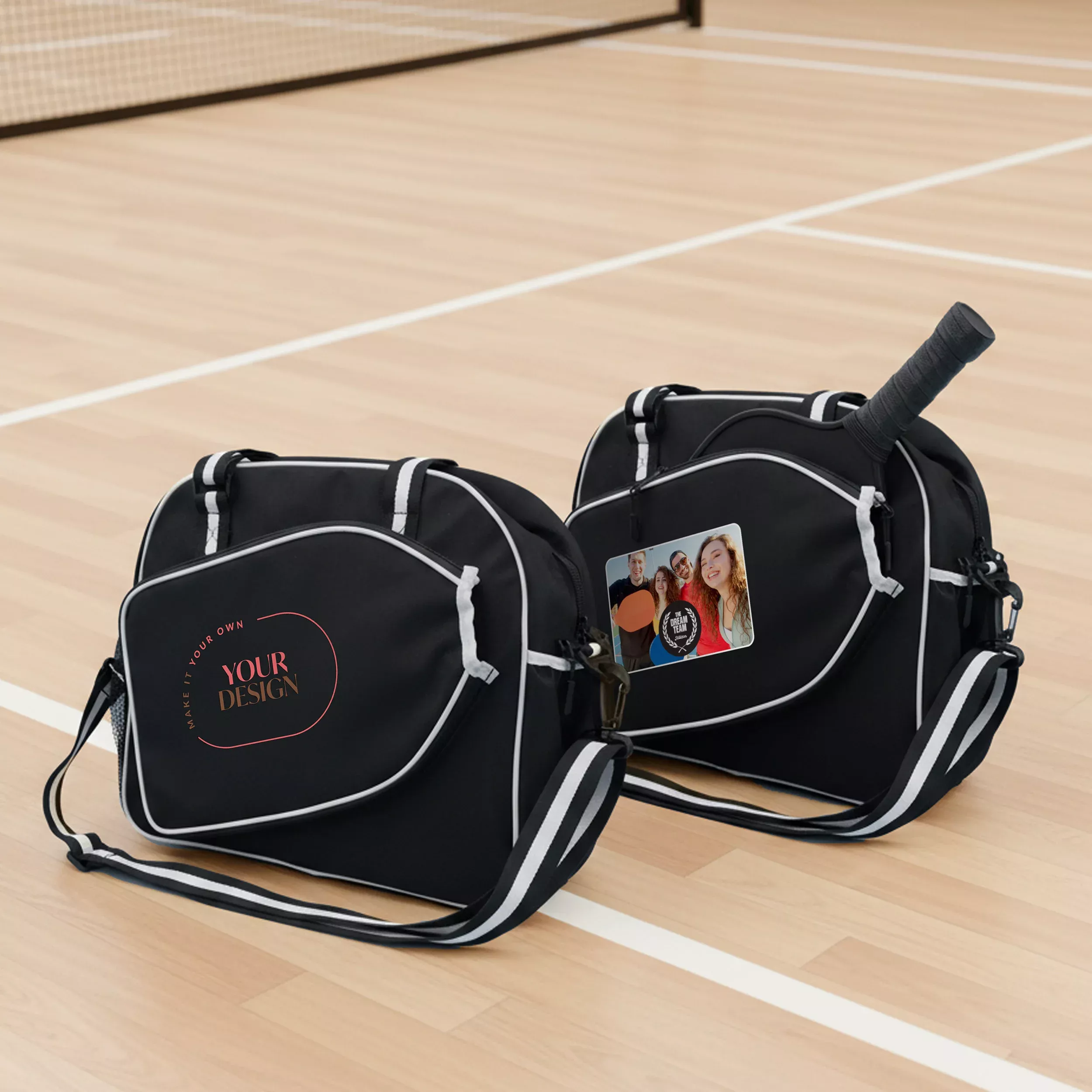Custom Printed Pickleball Bag Duffel with Paddle Pocket for Players, Gifts & Team Events - Upload Your Own Design