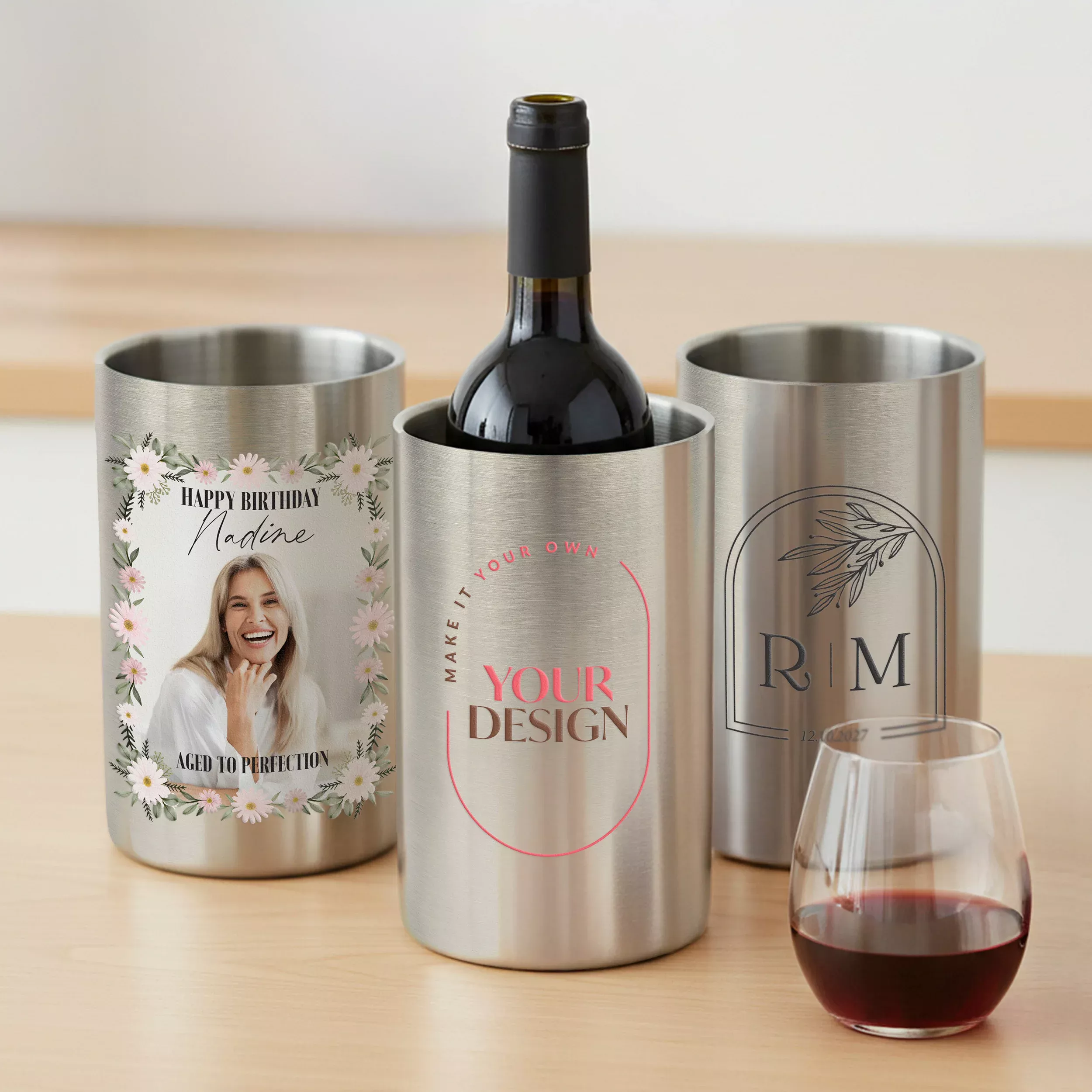 Custom Upload Stainless Steel Wine Bottle Cooler