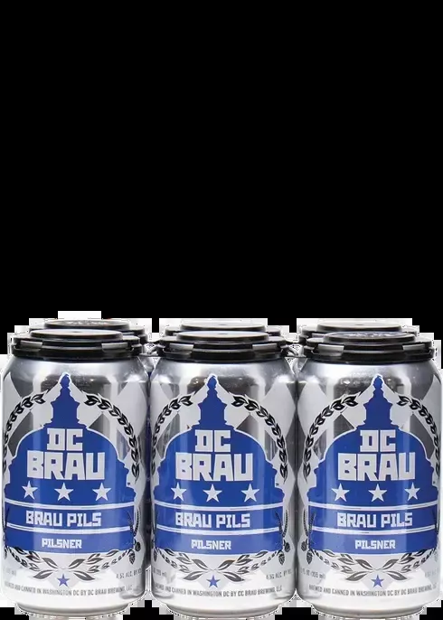 DC Brau Brewing Brau Pils German Pilsner Beer 12-Oz Can 6-Pack