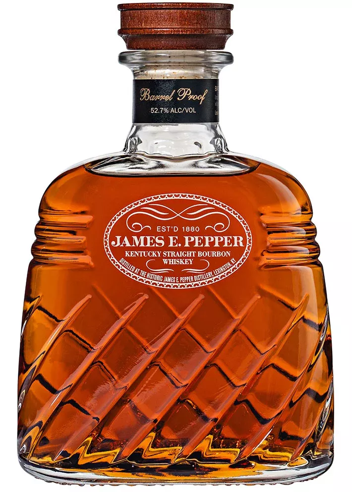 James E. Pepper Decanter Barrel Proof Straight Bourbon Whiskey, Kentucky, USA (750ml)