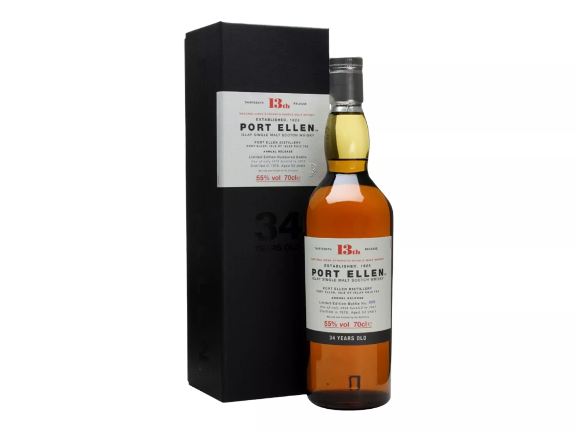 Port Ellen 13th Release Cask Strength 34 Year Old Single Malt Scotch W